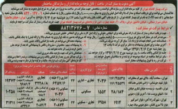 مناقصه , دعوت به مشارکت در ساخت