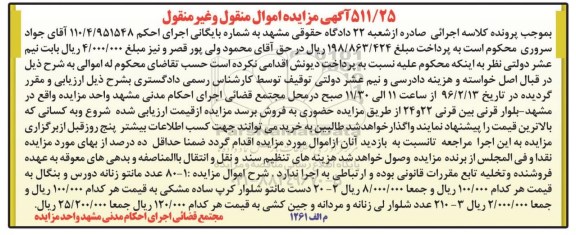 آگهی مزایده, مزایده فروش 80 عدد مانتو زنانه و ...