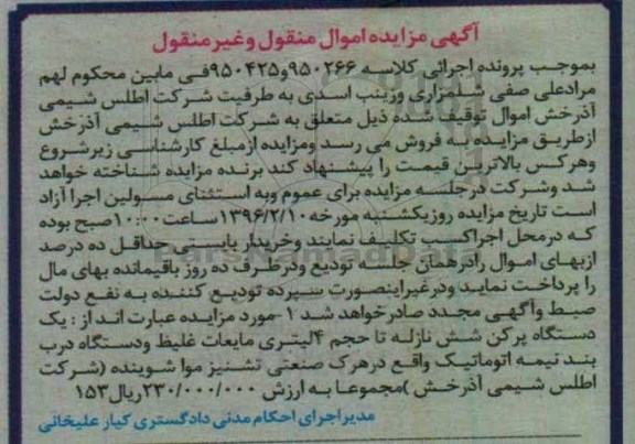مزایده , مزایده یک دستگاه پرکن شش نازله تا حجم 4 لیتری