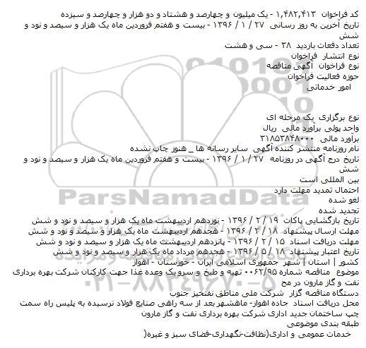 مناقصه تهیه و طبخ و سرو یک وعده غذا جهت کارکنان ..