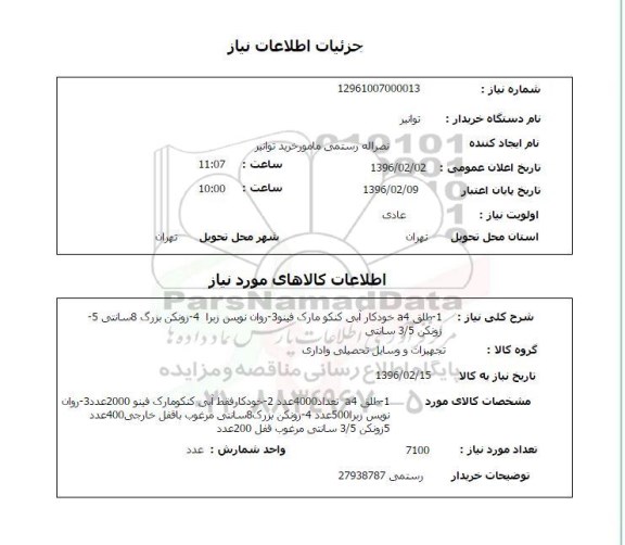 استعلام, استعلام طلق A4 خودکار آبی کنکو مارک ...