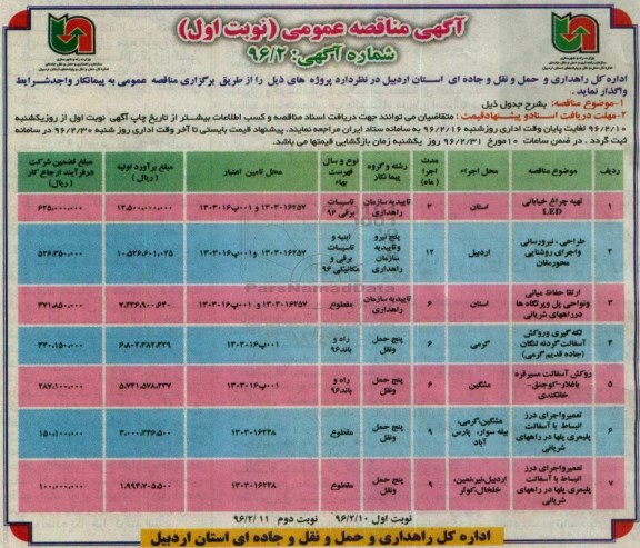 مناقصه عمومی , مناقصه عمومی تهیه چراغ خیابانی LED و ...