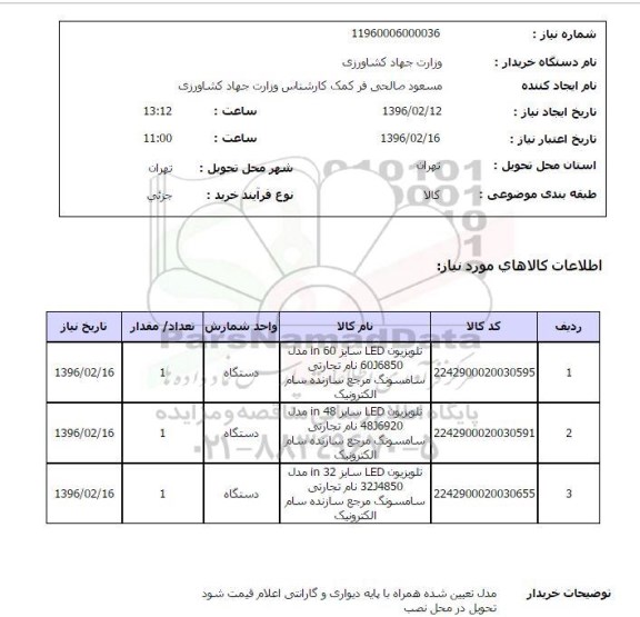 استعلام , استعلم  تلویزیون LED