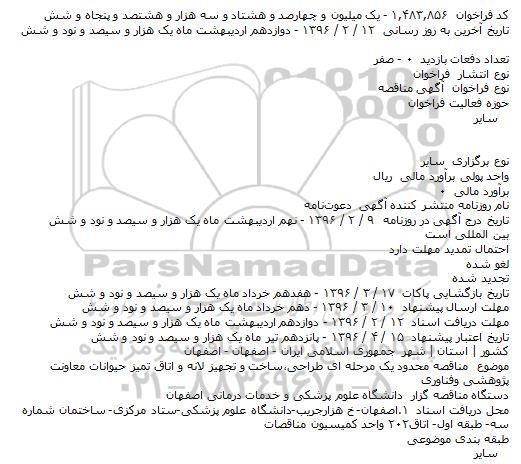 مناقصه محدود یک مرحله ای طراحی ساخت و تجهیز لانه