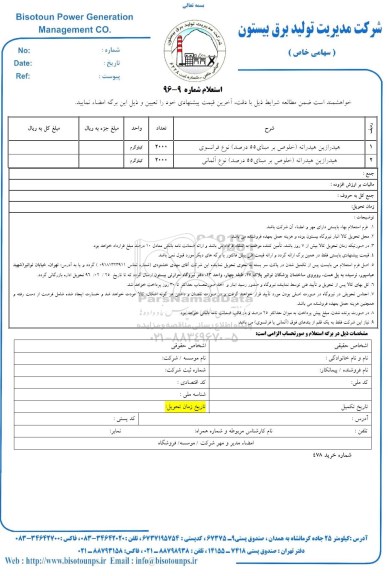استعلام , استعلام هیدرازین هیدراته