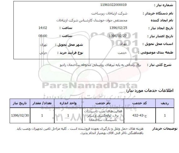 استعلام , استعلام برق رسانی