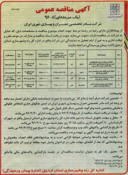 آگهی مناقصه عمومی, مناقصه ساماندهی و توانمندسازی سكونتگاههای غیررسمی شهر و ... نوت دوم