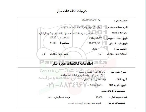 استعلام ، استعلام مربا 25 گرم