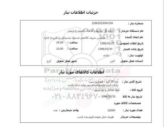 استعلام ، استعلام مربا 25 گرم 