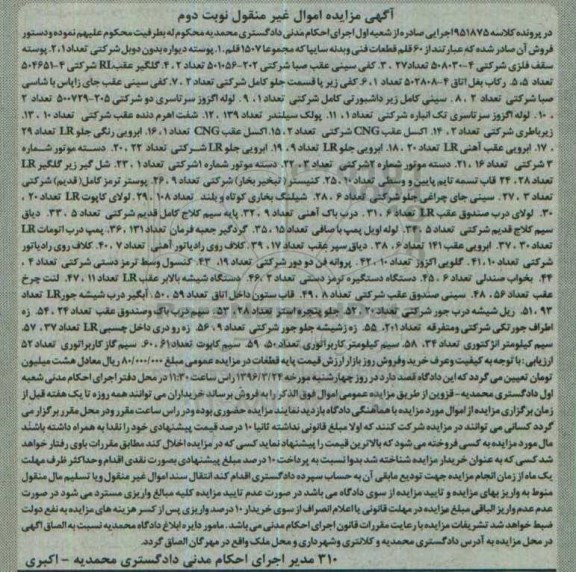 مزایده , مزایده پوسته دیواره بدون دریل شرکتی ... نوبت دوم