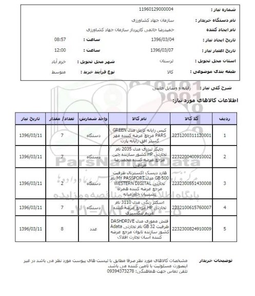 استعلام, استعلام رایانه و وسایل جانبی