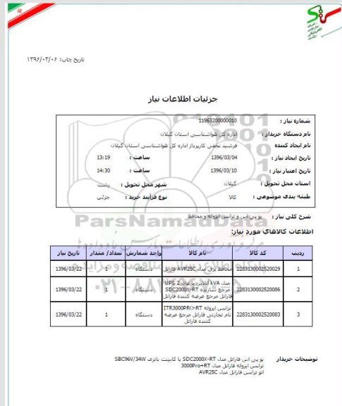 استعلام, محافظ برق 