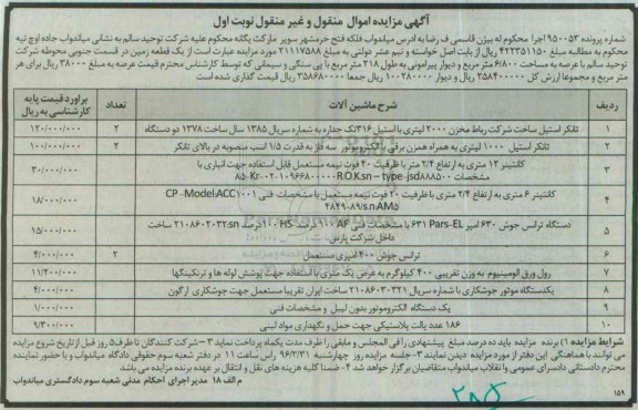 مزایده انواع دستگاه جوش ...