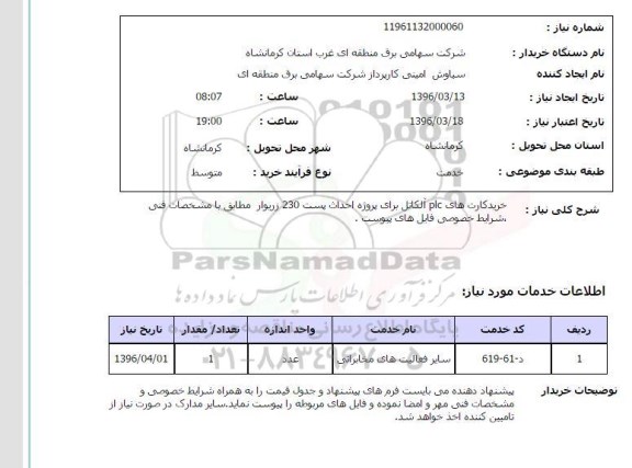 استعلام, استعلام خرید کارت های plc آلکاتل 