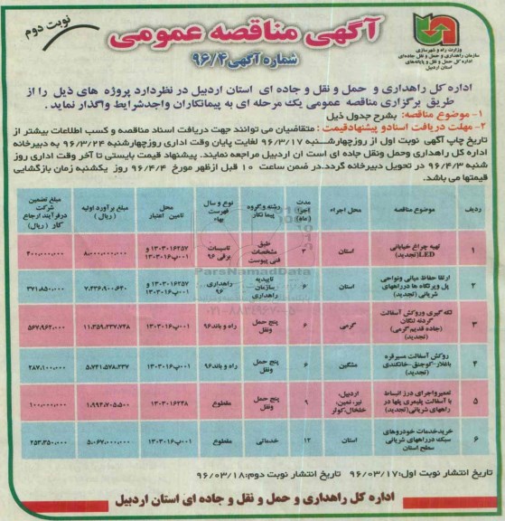 آگهی مناقصه عمومی , مناقصه تهیه چراغ خیابانی LED ... تجدید نوبت دوم