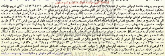 مزایده,مزایده یک واحد آپارتمان در طبقه اول اجرای 110.12.952130