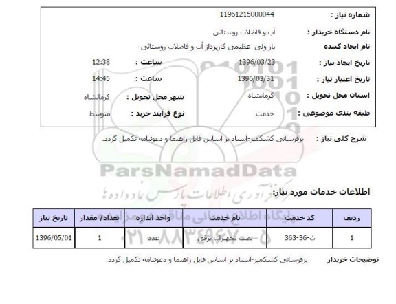 استعلام برقرسانی کشکمیر