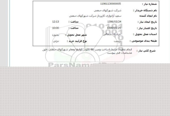 استعلام انجام عملیات مرتبط با ساخت و نصب 86 تابلو در بلوارها