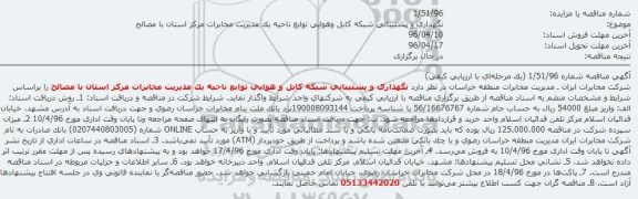 آگهی مناقصه,مناقصه نگهداری و پشتیبانی شبکه کابل