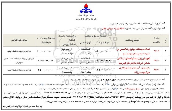 مناقصه، مناقصه احداث درمانگاه دیالیز و تالاسمی ...