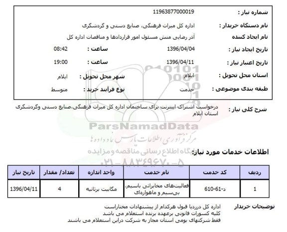 استعلام درخواست اشتراک اینترنت برای ساختمان