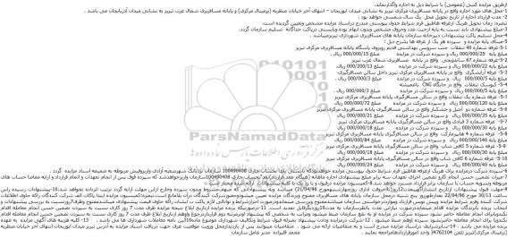 آگهی مزایده عمومی, مزایده بهره برداری از منافع 10باب ازغرف تجاری وخدماتی