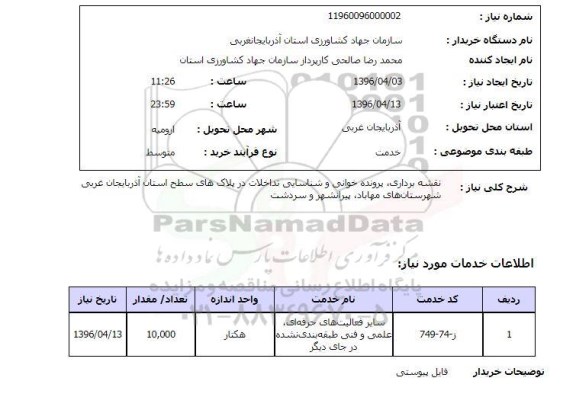 استعلام, استعلام نقشه برداری ، پرونده خوانی و شناسایی