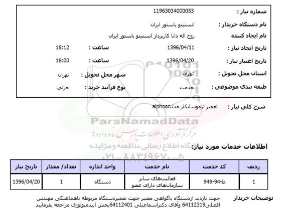 استعلام تعمیر ترموسایکلر
