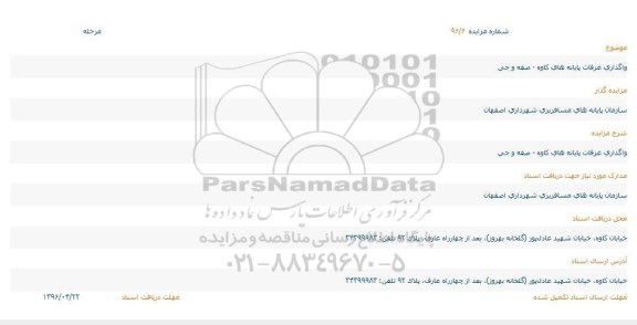 مزایده , مزایده واگذاری غرفات