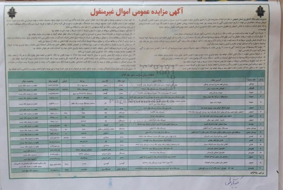 مزایده,مزایده فروش اموال غیرمنقول املاک نقدی و اقساط
