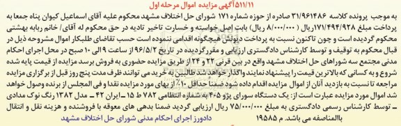 مزایده یک دستگاه سواری پژو 405