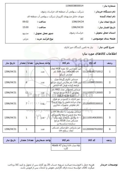 استعلام , استعلام میز کنفرانس 