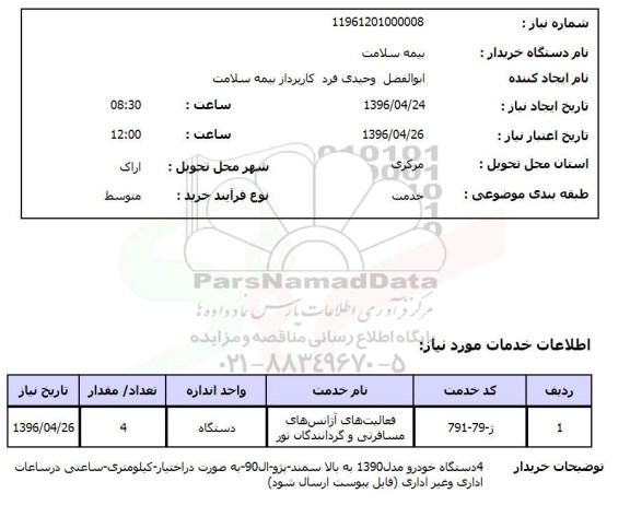 استعلام , استعلام فعالیت های آژانس های مسافرتی و گردانندگان تور