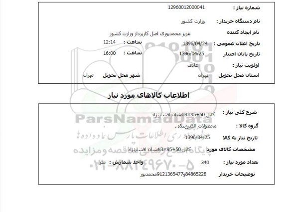 استعلام, استعلام کابل 