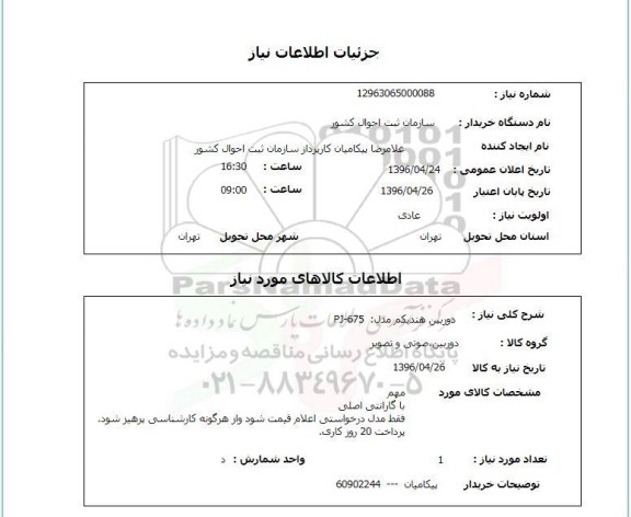 استعلام، استعلام دوربین هندی کم