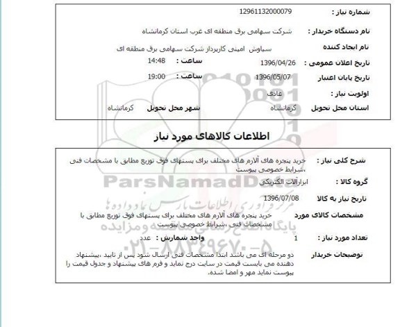استعلام,استعلام خرید پنجره های آلارم های مختلف