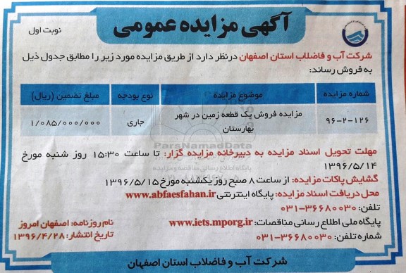 مزایده,مزایده فروش یک قطعه زمین