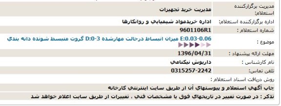 استعلام میزان انبساط درحالت مهارشده D:0-3 گروت منبسط شونده دانه بندی