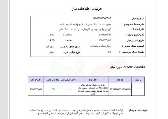 استعلام کارتریج چاپگر لیزری