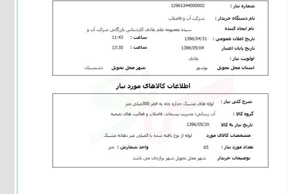 استعلام ,استعلام لوله های مشبک جداره چاه