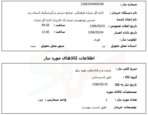 استعلام ,استعلام مرمت و ساماندهی موزه زیلو