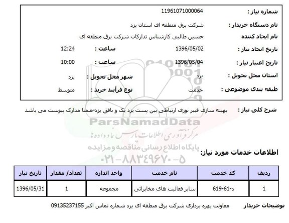 استعلام , استعلام بهینه سازی فیبر نوری ارتباطی 