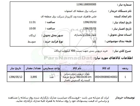 استعلام ,استعلام خرید درپوش بتنی پیش ساخته کانال کابل 