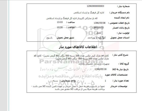 استعلام کاغذ A4 مارک کپی مکس