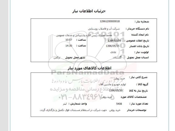 استعلام , استعلام خرید روغن 