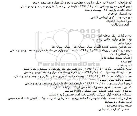 ارزیابی کیفی انجام حجم خدمات آتش نشانی