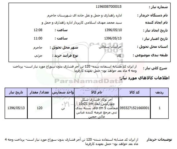 استعلام ,استعلام آجر توکار فشاری