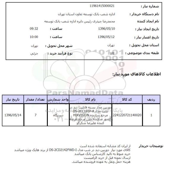 استعلام, استعلام دوربین مدار بسته ...