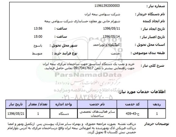 استعلام ، خرید و نصب یک دستگاه آسانسور 