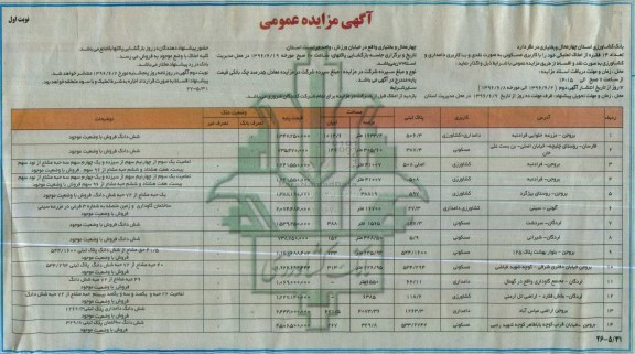 مزایده,مزایده واگذاری تعداد 14 فقره از املاک تملیکی کاربری مسکونی دامداری کشاورزی 